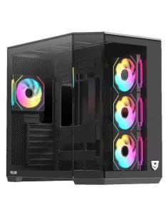 CAJA DE PC GAMING NFORTEC PULSAR SEMITORRE ATX A-RGB C. TEMPL. 3X120 INC. NEGRO