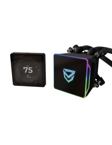 REFRIGERADOR NFORTEC SEDNA 360 LIQUIDA AIO 3X120 ARGB TDP 500W PANT. LCD NEGRO