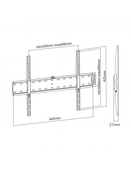 SOPORTE TV MONITOR PARED ULTRA DELGADO 40KG 37-70 NEGRO AISENS WT70F-069