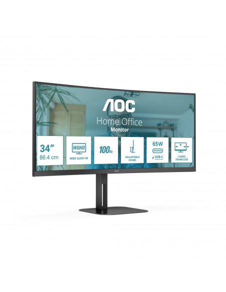 MONITOR 34 AOC CU34V5CBK PROFESIONAL CURVO WQHD 100HZ HDMI DP NEGRO