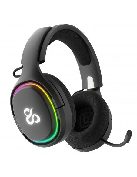 AURICULARES GAMING NEWSKILL ATON V2 TIPO C 2.4GHZ BT 1500MAH RGB ALUMINIO NEGRO