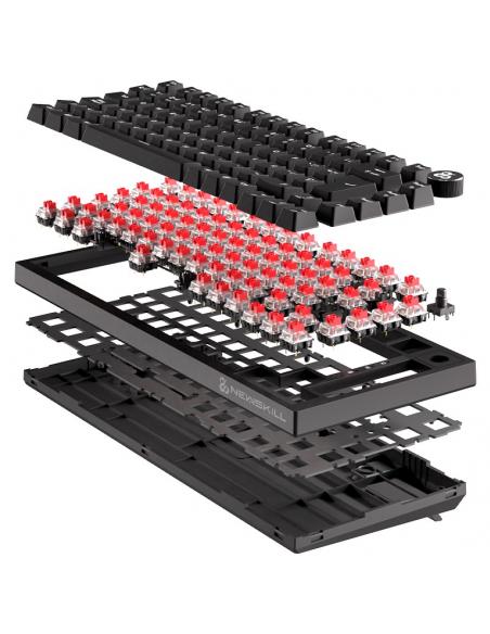 TECLADO GAMING NEWSKILL PYROS PRO 75 2.4GHZ 1200MAH CABLE BT RGB ESPANOL NEGRO
