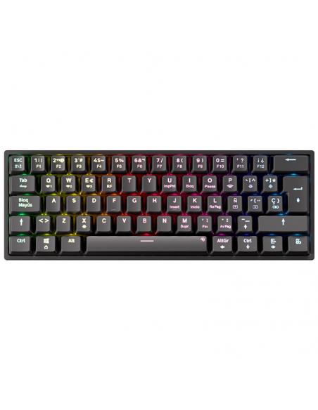TECLADO GAMING NEWSKILL PYROS V2 60 2.4GHZ 1200MAH CABLE BT RGB ESPANOL NEGRO