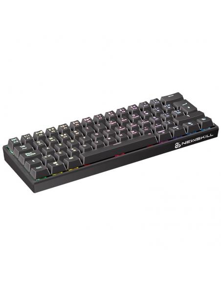 TECLADO GAMING NEWSKILL PYROS V2 60 2.4GHZ 1200MAH CABLE BT RGB ESPANOL NEGRO