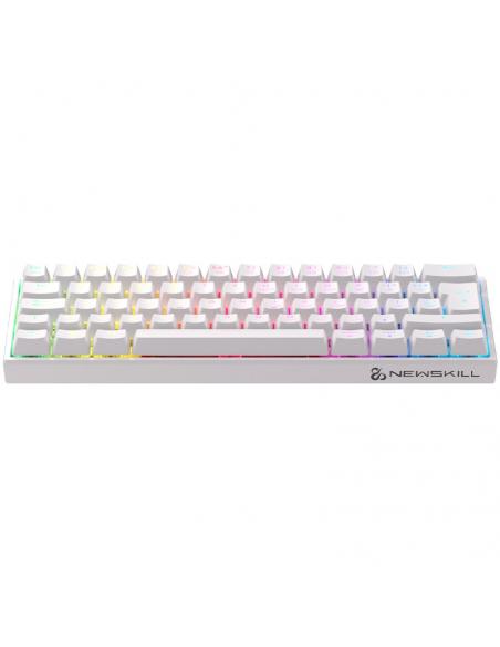 TECLADO GAMING NEWSKILL PYROS V2 IVORY 60 2.4GHZ 1200MAH CABLE BT RGB ESBLANCO