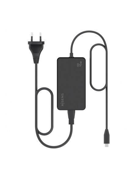 CARGADOR DE SOBREMESA GAN 45W PD3.0 1XUSB-C 1.8M NEGRO AISENS ASCH-1PD45D067-BK