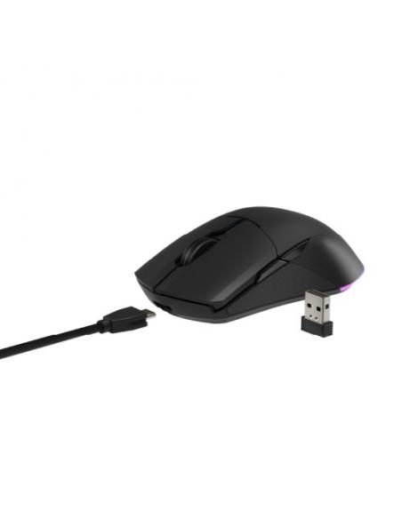 RATON GAMING NEWSKILL CHIRON PRO WIRELESS Y CABLE 16000DPI RGB 8 BOTONES NEGRO