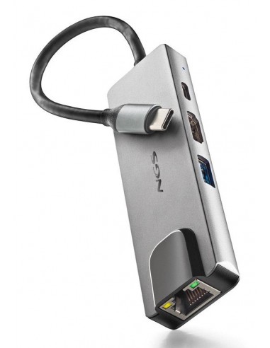 HUB USB-C NGS 4 EN 1 USB-C 1USB3 HDMI RJ45 ALUMINIO WONDERDOCKSUPRA