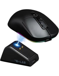 RATON GAMING THE G-LAB KULT TITANIUM PRO INALAMBRICO NEGRO / BLUETOOTH - RF 2.4 GHz / ILUMINACION RGB / DPI 12800/ BASE DE CARGA