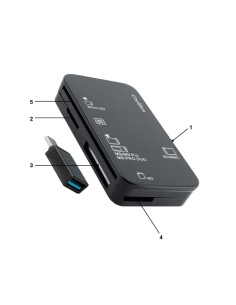 LECTOR DE TARJETAS EXTERNO DNIE SIM ADAPTADOR A USB-C COOLBOX COO-CRE-4AC