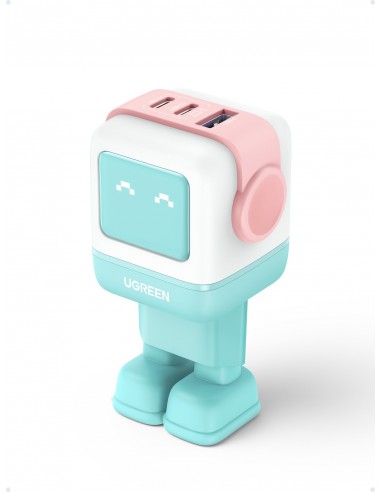 UGREEN CARGADOR PARED USB-A + 2xUSB-C 65W GAN FAST MENTA