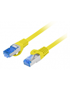 CABLE RED LANBERG CAT.6A S/FTP LSZH CCA 0.25M AMARILLO FLUKE PASSED