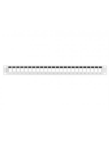 PATCH PANEL LANBERG 24 PUERTOS 1U RACK 19 PARA MODULOS KEYSTONE GRIS