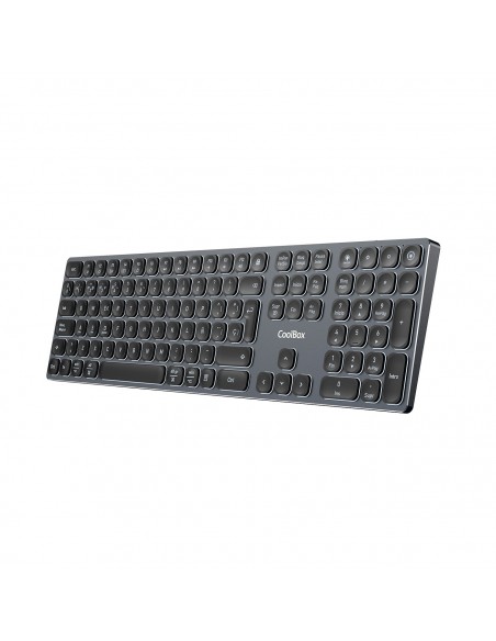 TECLADO COOLBOX INALAMBRICO ILUMINADO B431 RECARGABLE BT5.1 2.4G ALUMINIO NEGRO