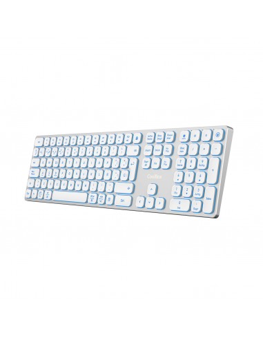 TECLADO COOLBOX INALAMBRICO ILUMINADO B431 RECARGABLE BT5.1 2.4G ALUMINIO BLANCO
