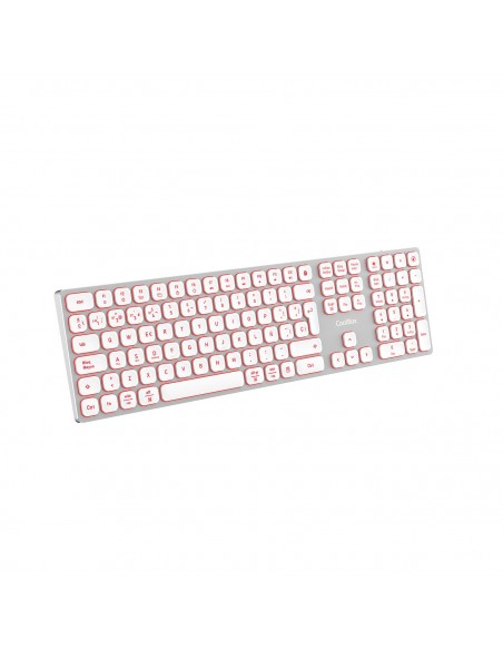 TECLADO COOLBOX INALAMBRICO ILUMINADO B431 RECARGABLE BT5.1 2.4G ALUMINIO BLANCO