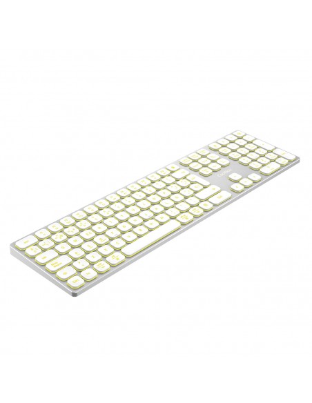 TECLADO COOLBOX INALAMBRICO ILUMINADO B431 RECARGABLE BT5.1 2.4G ALUMINIO BLANCO