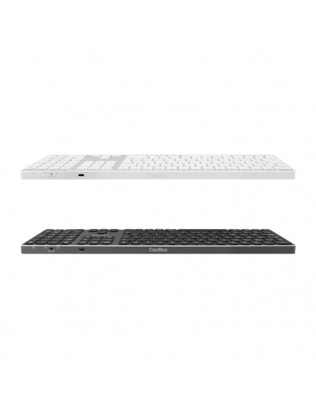 TECLADO COOLBOX INALAMBRICO ILUMINADO B431 RECARGABLE BT5.1 2.4G ALUMINIO BLANCO