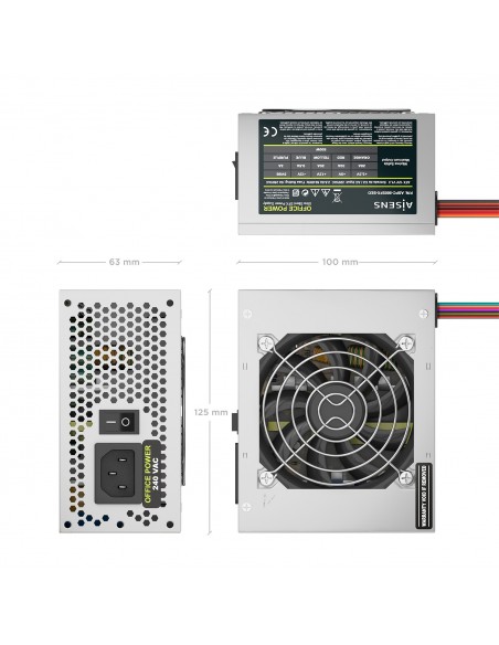 AISENS FUENTE DE ALIMENTACION SFX ASPC-500SFX-SEO  500W  Ventilador 8cm