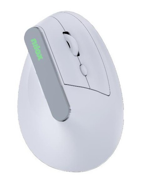 Nilox Ratón Wir Vertical Rec. Silen 1600DPI Blanco