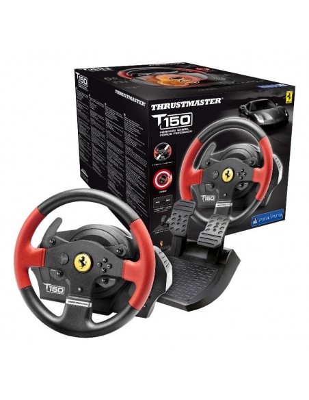 Thrustmaster T150 Ferrari Wheel Force Feedback Negro, Rojo USB Volante + Pedales PC, PlayStation 4, Playstation 3