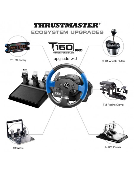 Thrustmaster T150 PRO ForceFeedback Negro, Azul USB Volante + Pedales PC, PlayStation 4, Playstation 3