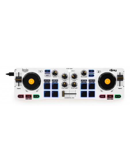 Hercules DJControl Control MIX Bluetooth Pour Smartphone et tablettes ( Andoid e 2 canales Negro, Blanco, Amarillo