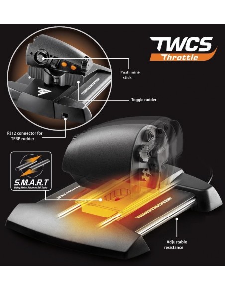 Thrustmaster T-16000M FCS Flight Pack Negro USB Palanca de m