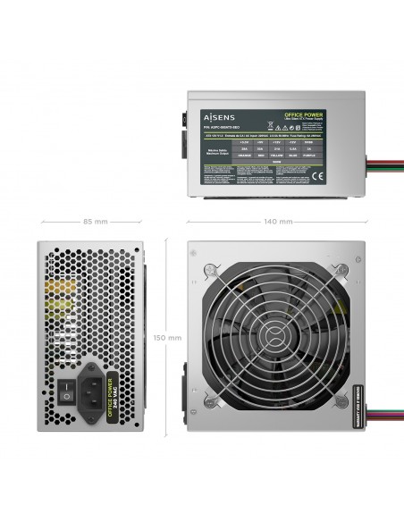 FUENTE ALIMENTACION ATX 500W AISENS PLATA OEM ASPC-500AT-SEO