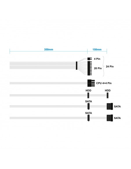 FUENTE ALIMENTACION ATX 500W AISENS PLATA OEM ASPC-500AT-SEO