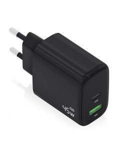 CARGADOR GAN 45W 1XUSB-C PD3.0 QC4.0 1XUSB-A QC3.0 NEGRO AISENS A110-0972