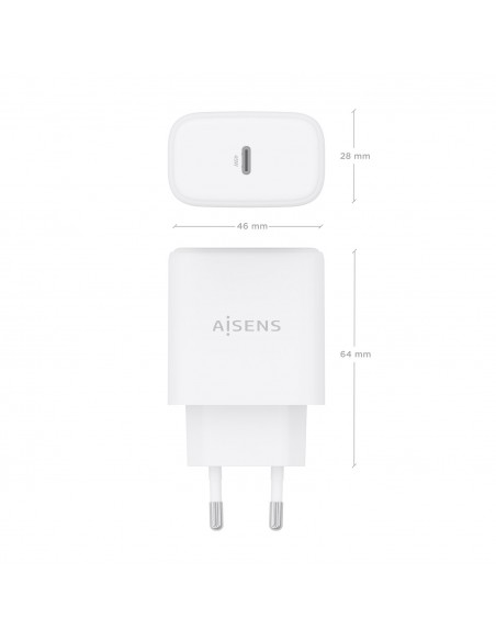 CARGADOR GAN 45W USB-C PD3.0 BLANCO AISENS A110-0969