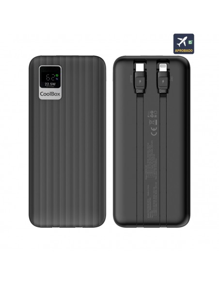 CARGADOR POWERBANK COOLBOX DP10 10000MAH PLCD 22,5W CARGA RAPIDA CABLES INTEGRADO