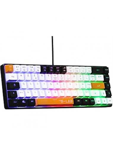 TECLADO GAMING THE G-LAB KEYZ HYDRO / NEGRO - BLANCO - NARANJA / RGB / USB / MEMBRANA / COMPACTO / PN: KEYZ-HYDRO-BKWO/SP