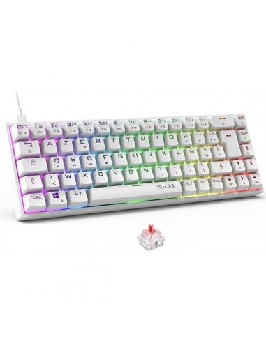 TECLADO GAMING THE G-LAB KEYZ TITANIUM / BLANCO / RGB / USB / MECANICO / COMPACTO / PN: KEYZ-TITAN-W/SP