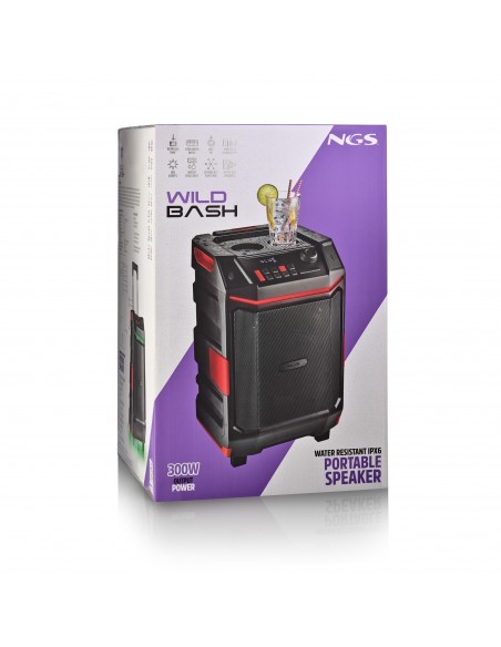NGS Altavoz Wildbash 300W Bateria recargable IPX6