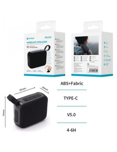 UNICO ALTAVOZ BS2764 BLUETOOTH 5.0 5W MINI PORTABLE 9CM TELA TIPO-C NEGRO