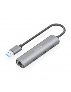 DOCK AISENS USB-A 3.0 A ETHERNET GIGABIT HUB 3USB-A GRIS 15CM ASUC-4P034-GR