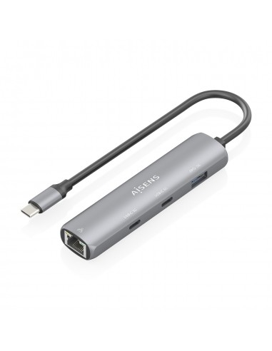 DOCK AISENS USB-C A ETHERNET GIGABIT HUB 2 USB-C 1 USB-A GRIS 15CM ASUC-4P040-GR