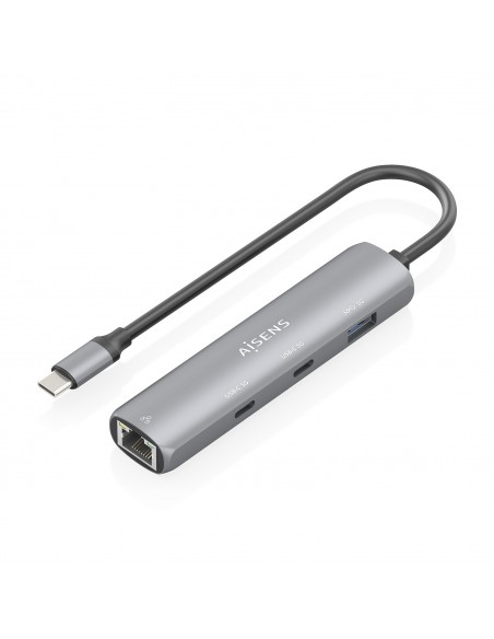 DOCK AISENS USB-C A ETHERNET GIGABIT HUB 2 USB-C 1 USB-A GRIS 15CM ASUC-4P040-GR