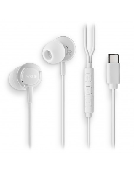 AURICULAR NGS CROSSSTEP INTRAUDITIVOS MICROFONO MULTIFUNCION WHITE USB-C