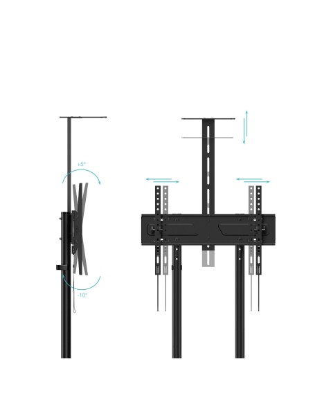 SOPORTE DE SUELO CON RUEDA TV 37-70 CON BANDEJA 400X230 TOOQ NEGRO FS1151M-B