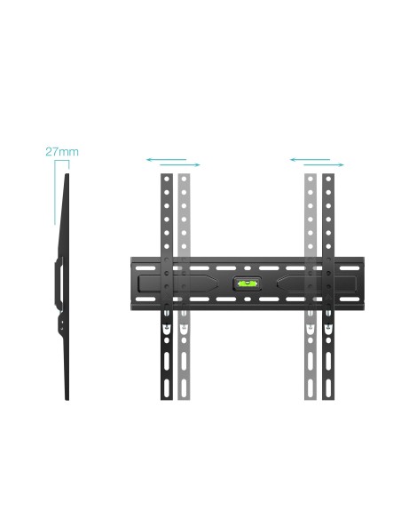 SOPORTE PARED MONITORTV 32-75 MAX 45KG NEGRO TOOQ LP1030F-B