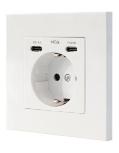 Nanocable Base Pared toma SCHUKO 2USB Max .2.4A