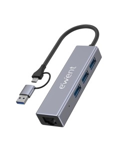 EWENT EW1159 Hub USB 3 PUERTOS 3.1+1 P.GIG USB-C-A
