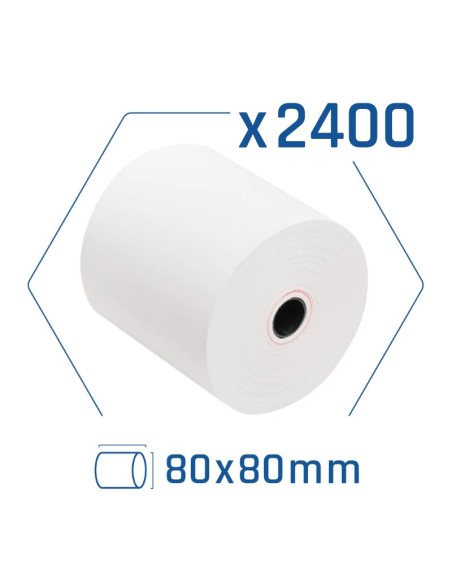 Pack 2400 rollos papel térmico sin BPA 80x80mm