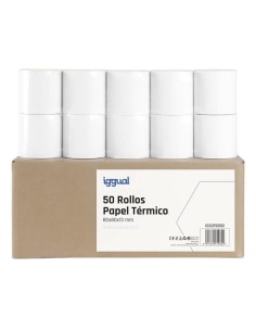 iggual Caja 50 rollos papel térmico 80x80x13 mm