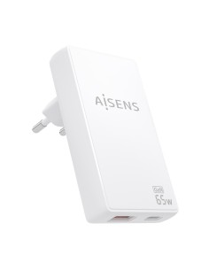 CARGADOR AISENS GAN PARED ULTRA DELGADO 65W USB-C PD3.0 QC4.0 USB-A QC3.0