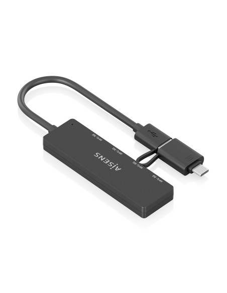 HUB USB 3.1 USB-CM A USB-AM 4 USB-AH NEGRO 15CM AISENS A109-0987