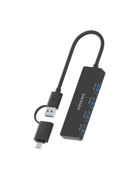 HUB USB 3.1 USB-CM A USB-AM 4 USB-AH NEGRO 15CM AISENS A109-0987